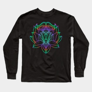 "Fluorescent Fusion: Lotus Flower and Candelabra" Long Sleeve T-Shirt